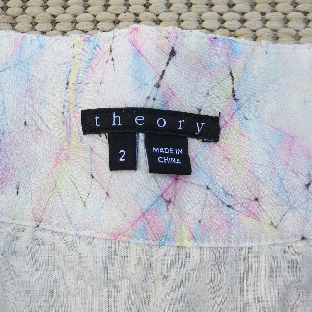 Theory Luvetta Rainbow size 2 Silk eyelet Skirt - Picture 3 of 7